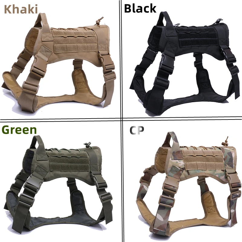 Taktische Militärweste für Haustiere, Outdoor-Trainingsweste, Hundegeschirr und Leine, Set mit Halsband für mittelgroße und große Hunde, Deutscher Schäferhund – Detail 30