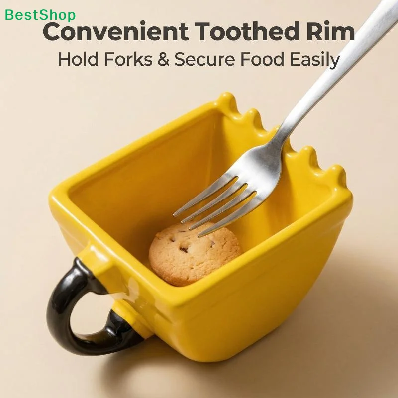 ♬Creative Ceramic Mug Toothed Rim Spoon Holder Two Tone Glaze Small Capacity For Coffee Dessert Breakfast Home Cafe Use