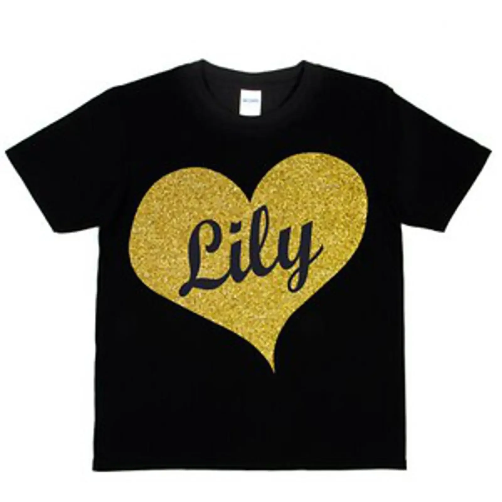 Kinder personalisiertes T Shirt beliebiger Name Ihr Lilie in Gold Glitzer vintage Washed homme fashion Breathable Soft Stylish