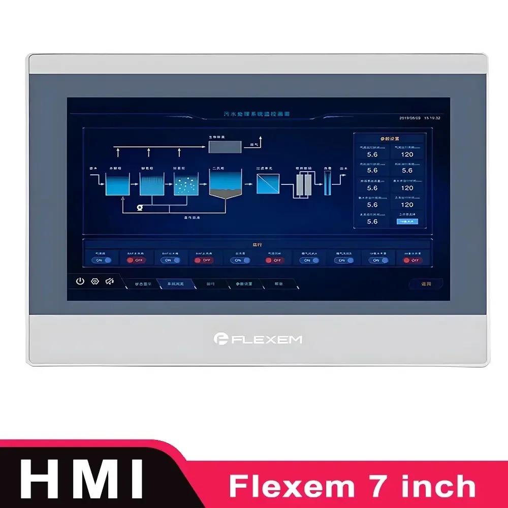 

FLEXEM FE6070W FE3370C FE6070C FE6070H FE6070WE 7 Inch HMI with Ethernet Human Machine Interface Industrial Display Screen
