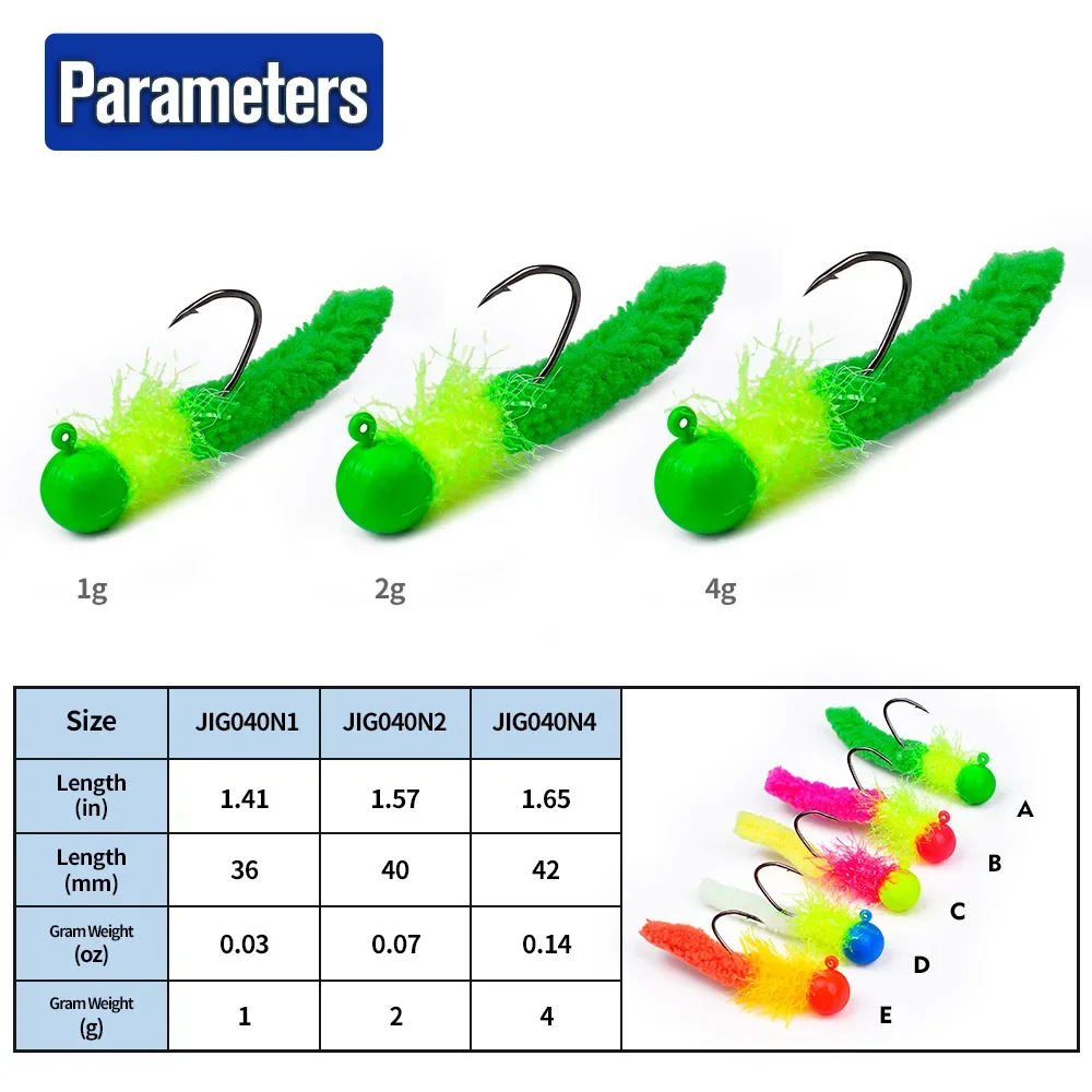 5pcs/lot 1g 2g 4g Micro-object Fly Fishing Hooks Jig Head Colorful Feather Anti-hanging saltwater freshwater Hook Fishing Tackle