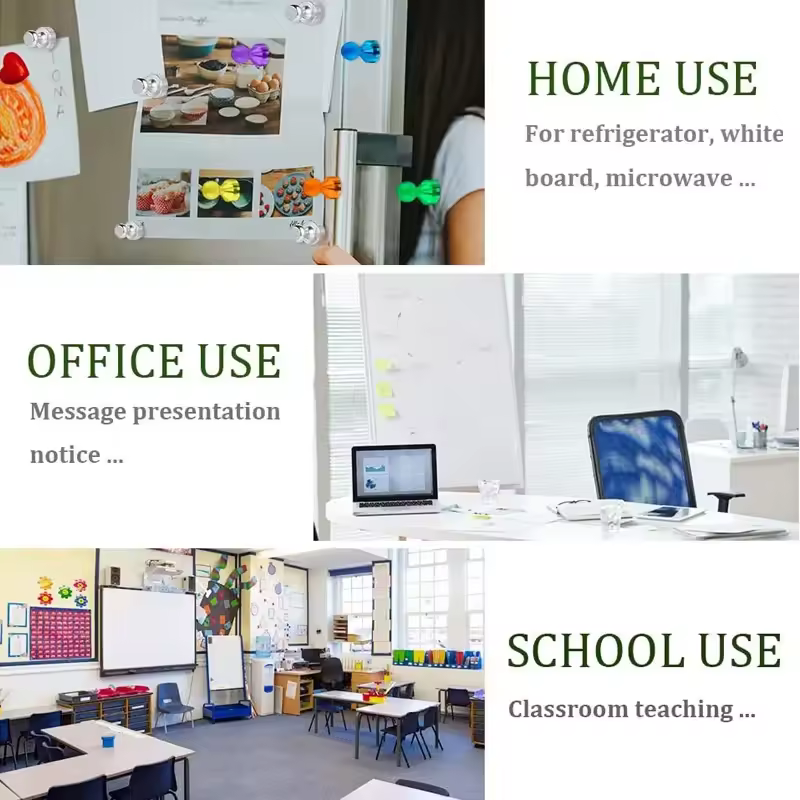 Strong Neodymium Noticeboard Pin Magnets Fridge DIY Whiteboard Uses in Office Advertising Education and Other Pur 10pcs - Image 6