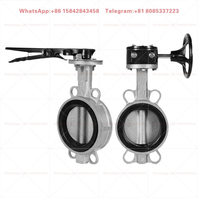 Stainless Steel Wafer Butterfly Valve D71X-16P Lever D371X-16P Gear HVAC Pipe Control Valve