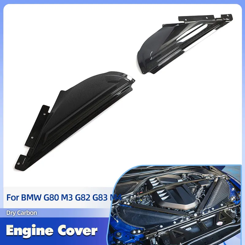 

Car Engine Air Intake Triangular Cover Prepreg Dry Carbon for BMW G80 M3 G82 G83 M4 2021-2025 Engine Cover Inside Engine Trim