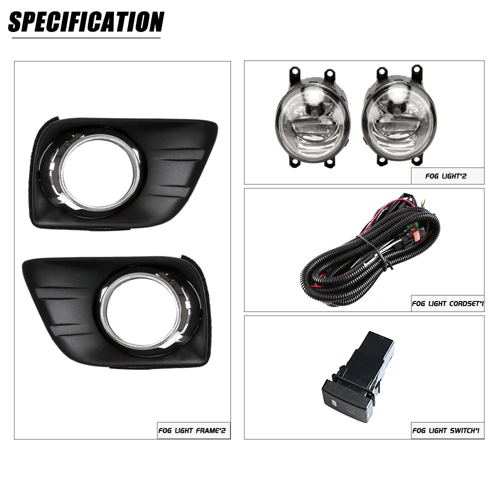 

Front Bumper Fog Lamp Upgrade Kit FOR Toyota Prado FJ150 LC150 2010 2011 2013 For Land Cruiser 2700 Foglight Set Switch + Wiring