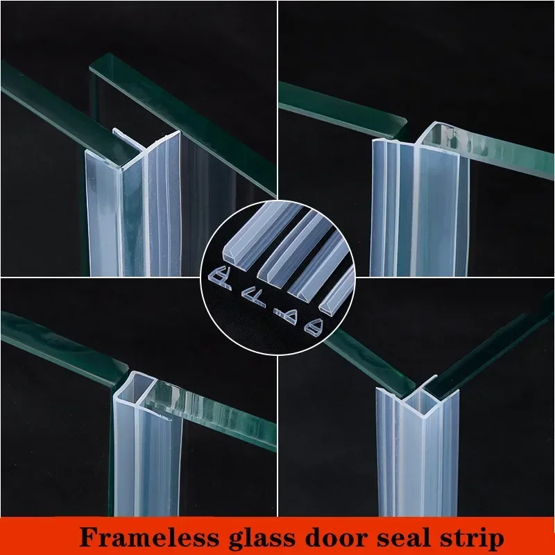 H/F/U Shape glass door sealing strips Silicone Bath Shower Weather Strips Draft Stopper office balcony Door Window sealing tape