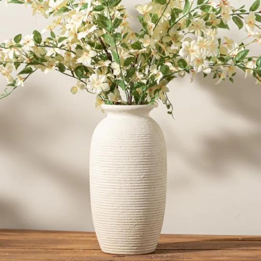

Ceramic Flower Vase, 12.5" Large Rustic Farmhouse Vases Home Decor Tall Py Decorative Pampas Vase for Table Living Room Entrywa