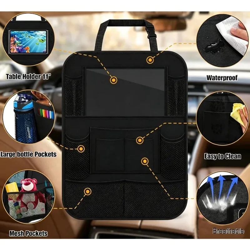 1/2Pcs for Kids Children Car Backseat Organizer Touch Screen Tablet Holder Auto Storage Pockets Cover Car Seat Back Protectors