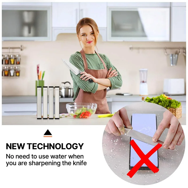 

A56X Diamond Sharpening Plate Set 4 PCS Grit 240/400/600/1000 Knife Sharpener Stone, For Kitchen Knife