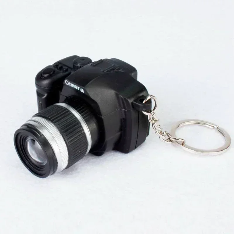 Simulated SLR Camera LED Can Emit Light Sound Keychain Photography Travel Gifts Three-dimensional Pendant Lightweight Simple