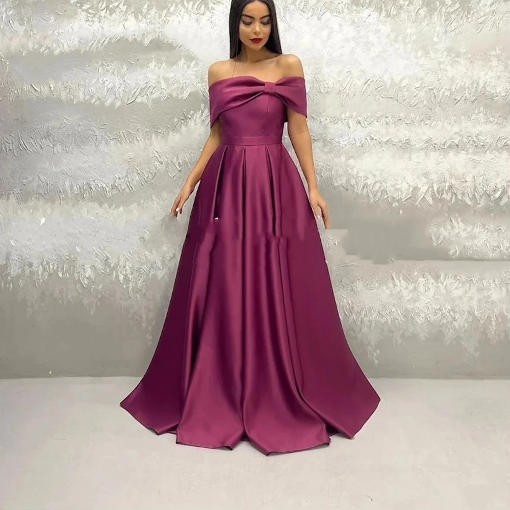 

Muloong Off-the-shoulder Neckline Sweep Train Women Elegant And Pretty Luxury Prom Dress