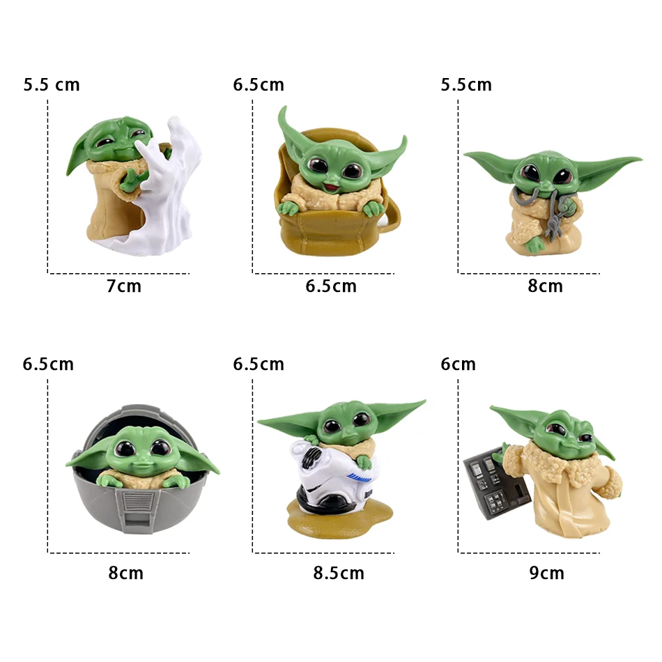 Yoda Baby 5-8cm Mini Figure 2 Style The Mandalorian Grogu Lovely Decoration Ornaments Gifts