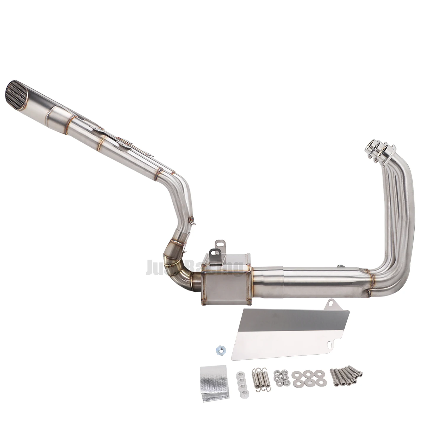 Motorcycle High Exhaust System Front Link Pipe low Double Outlet Muffler Slip On For CF Moto 675srr 675 SR-R SR 675NK 2024 2025
