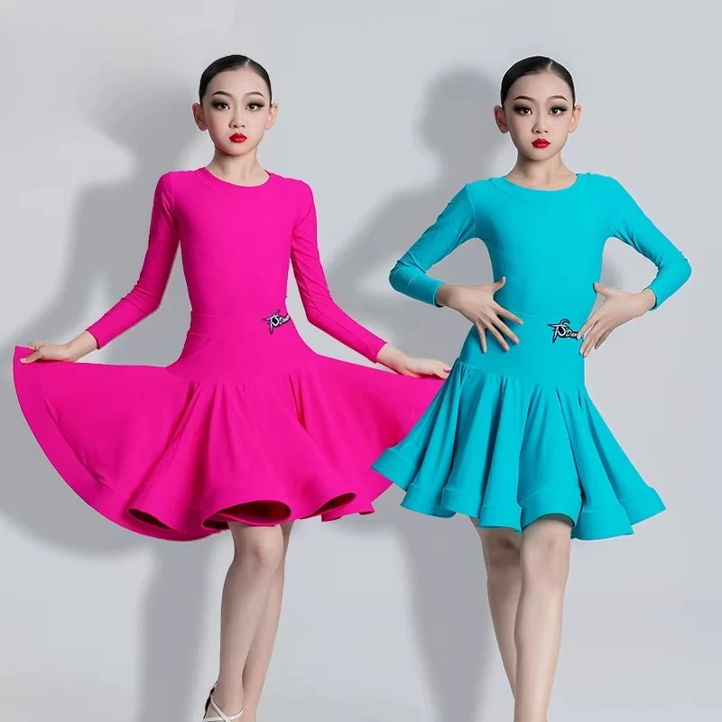 

Fashionable new Latin dance competition outfit for girls, training suit for children, children's dance performance outfit