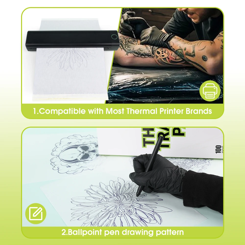 فلتر 100 ورقة من ورق نقل الوشم بحجم A4، ورق قالب ناسخة حراري لورق قالب ناسخة حرارية لآرتي الوشم