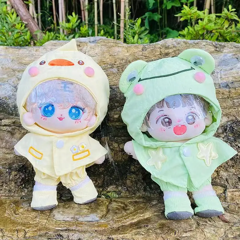 20cm Cute Yellow Duck Green Frog Raincoat Set Girls Fans Collection Gifts DIY Doll Clothes for 20cm Idol Doll Outfit Accessories