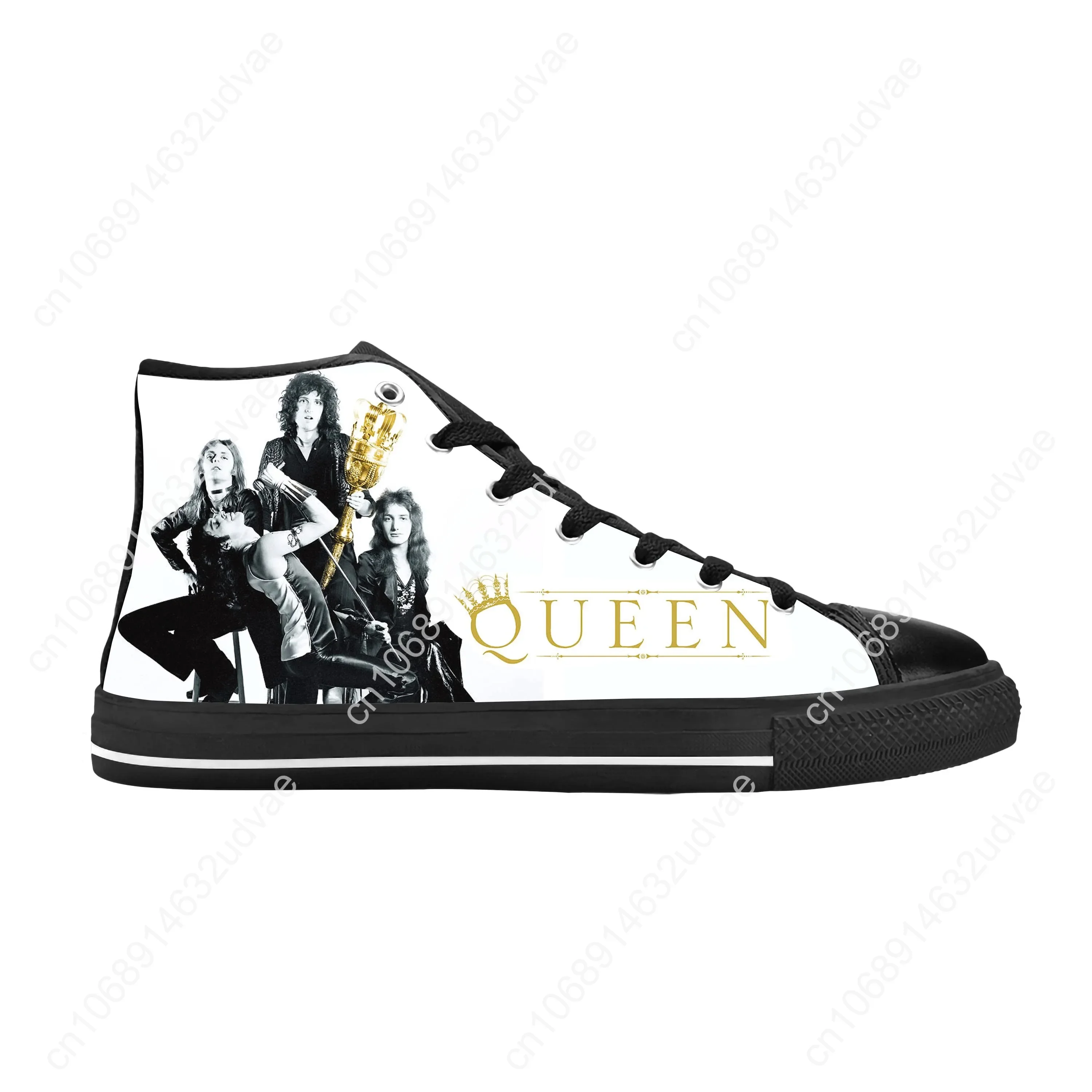 Freddie Mercury Rock Band Music Singer Queen Cool Casual Cloth Shoes High Top Comfortable Breathable 3D Print Men Women Sneakers