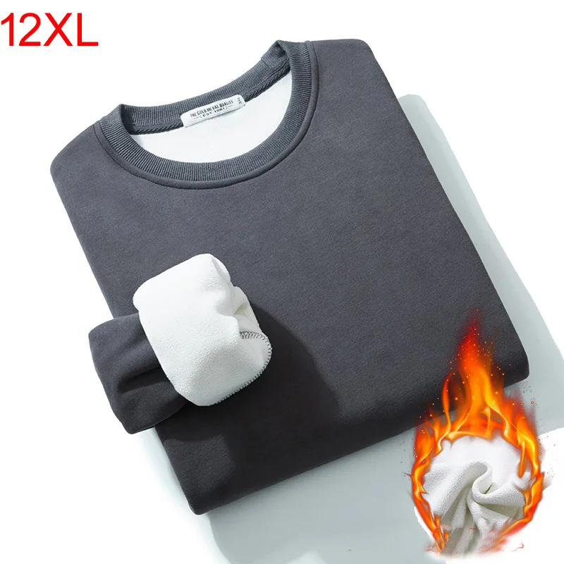 

Plus Size Winter Plush Casual Oversized Hoodie For Men Loose Fat Man Top For Men 12XL 11XL 10XL 195KG