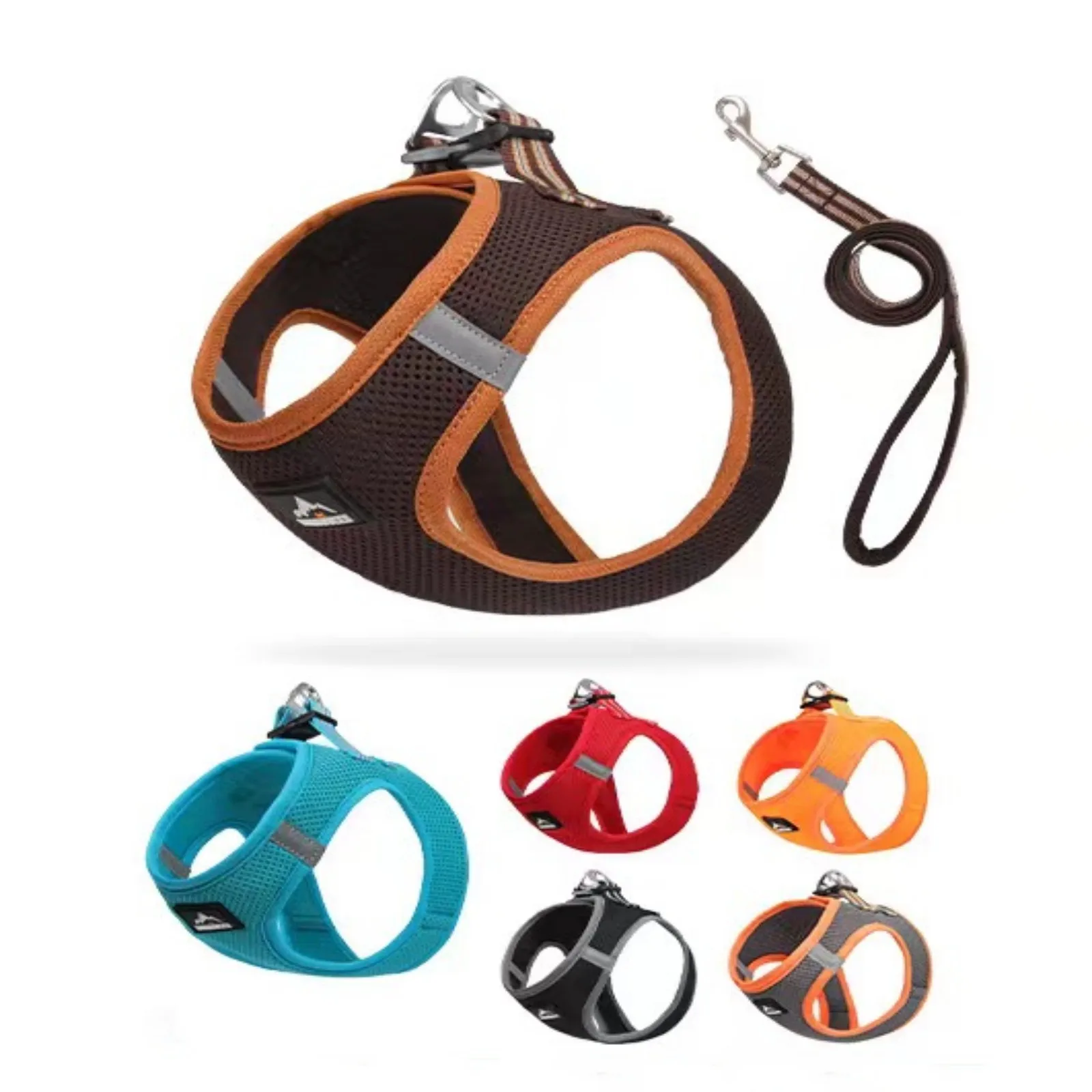 Pet chest and Back traction Set Adjustable pet harness vest strap Non-tension Comfortable Reflective Chest strap Outdoor Dog lea