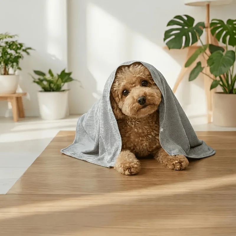 2-In-1 Dog Cooling Towel And Hat Set for All Dog Sizes -Instant Reusable Ice-Free Cooling System,Buckle-Designed for Hot Weather view 3