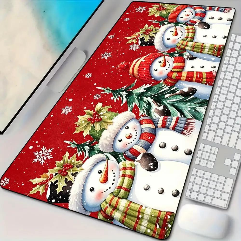 Cute Christmas snowman Mouse Pad Desk Mat Large Computer Office Carpet XXL Mousepad Gamer Gaming PC Accessories Keyboard Rug