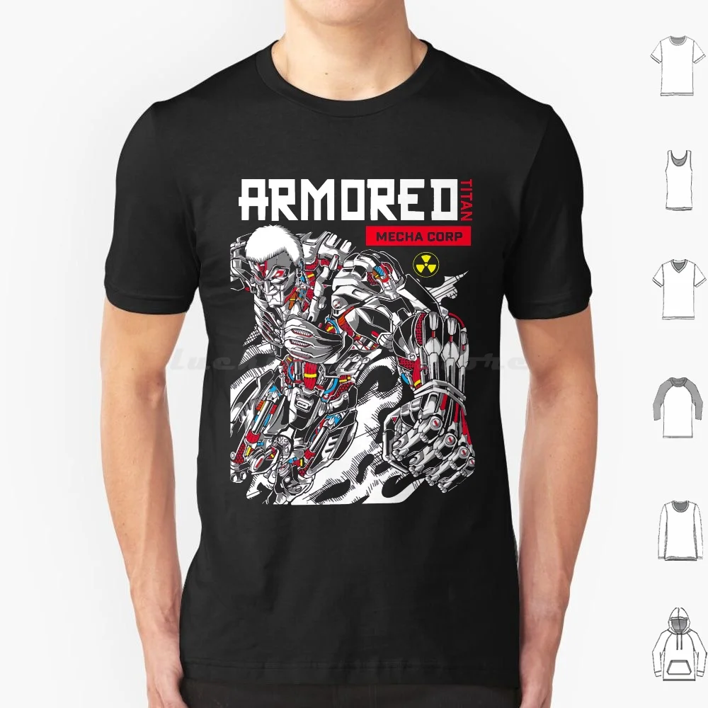 Armored Titan [ Reiner Braun Titan Form Attack On Titan ] Armored Titan Manga Panel | Gift | Anime T Shirt 6Xl Cotton Cool Tee