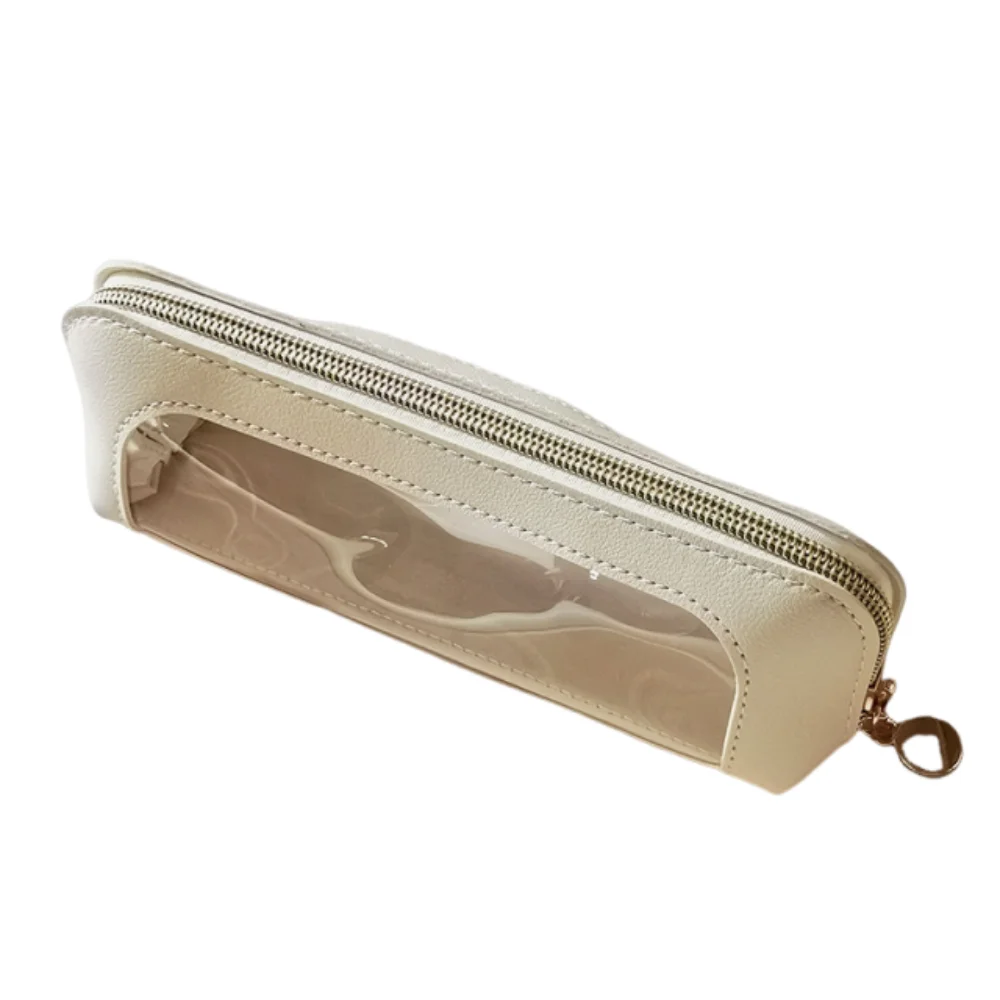 

Waterproof Makeup Brush Bag Visible Lightweight Cosmetic Storage Pouch Transparent Window Durable School Stationery Bag