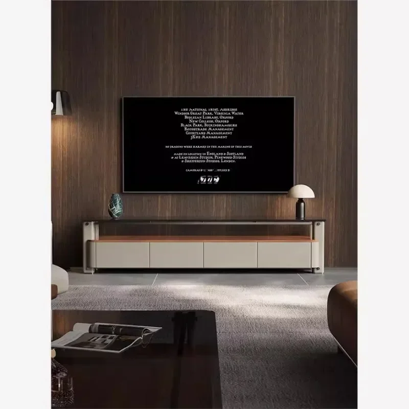 

CC Italian TV Cabinet Living Room Storage Locker Light Luxury Walnut Solid Wood TV Cabinet53