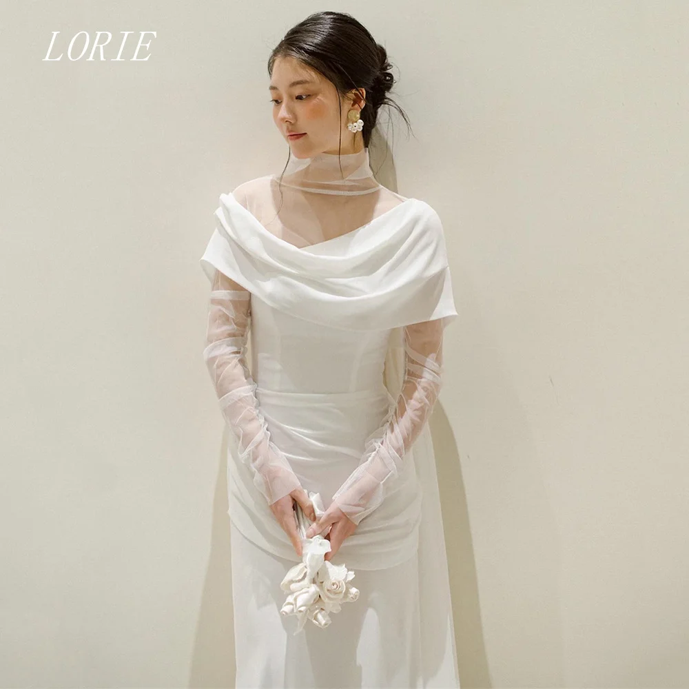 

LORIE Luxury Scoop Mermaid Wedding Dress Sheer Bridal Dresses Full Sleeve Wedding Gown Customized 2026