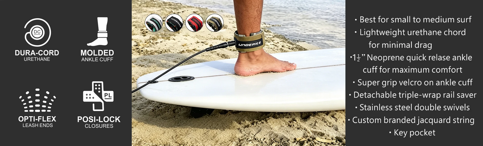 SUP Board 6-10FT Surf Leash Surf Leg Rope Surfboard Leash TPU Stainless Swivels Inflatable Paddle Board Longboard Foot Rope