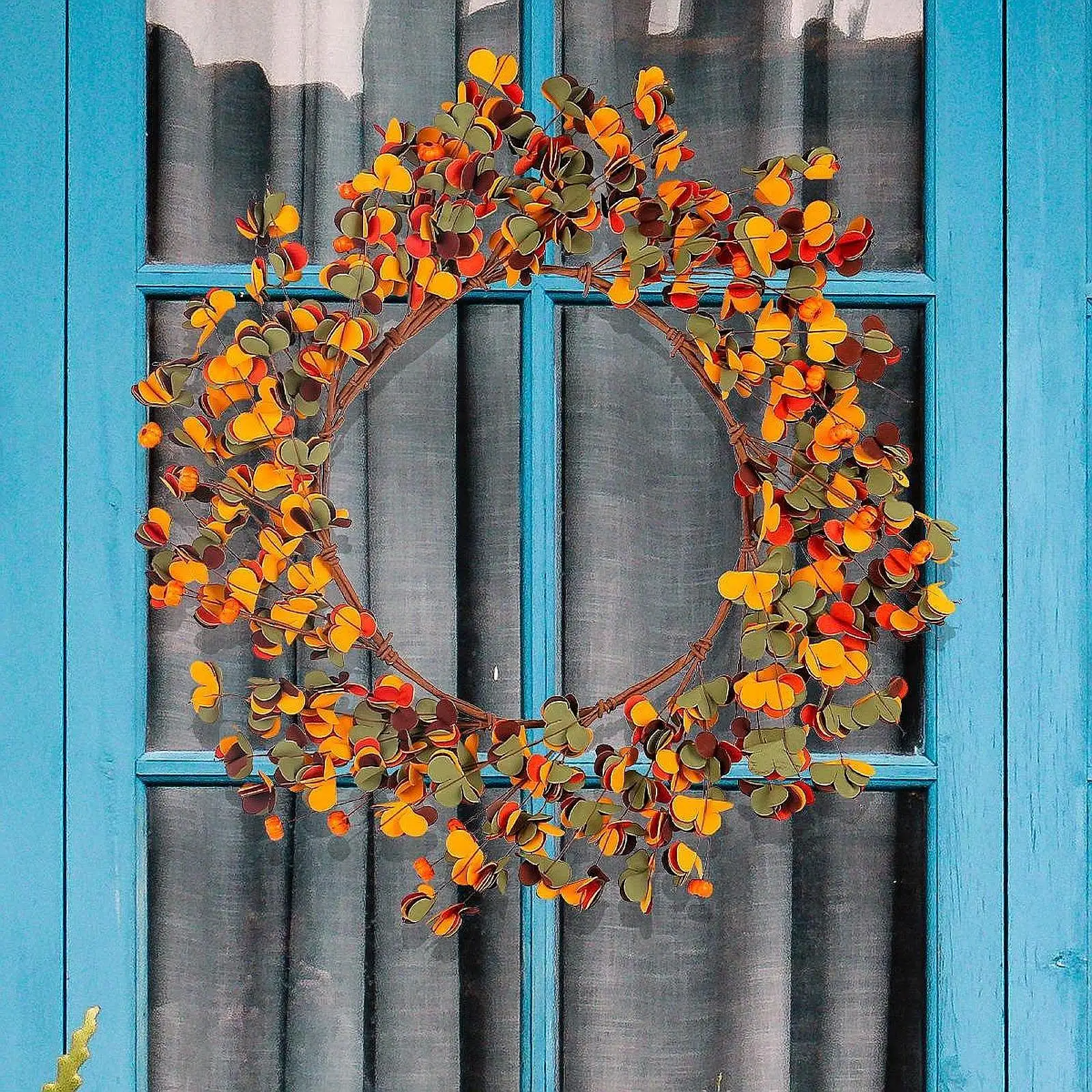 Eucalyptus Fall Wreath Thanksgiving Wreath for Wall Farmhouse Indoor Outdoor