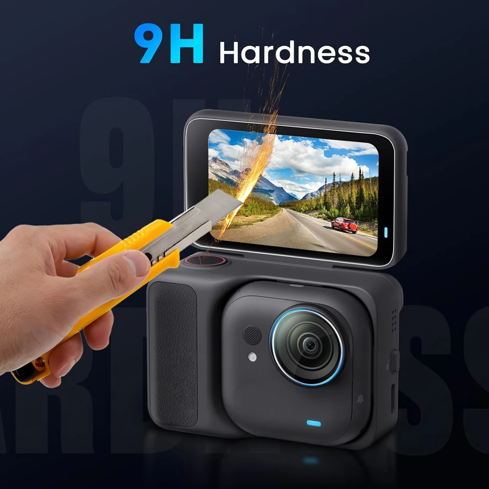 For Insta360 GO Ultra Screen Protector Tempered Glass + Lens Protector PET Film HD Clear Anti Scratch Bubble Free with Cleaning