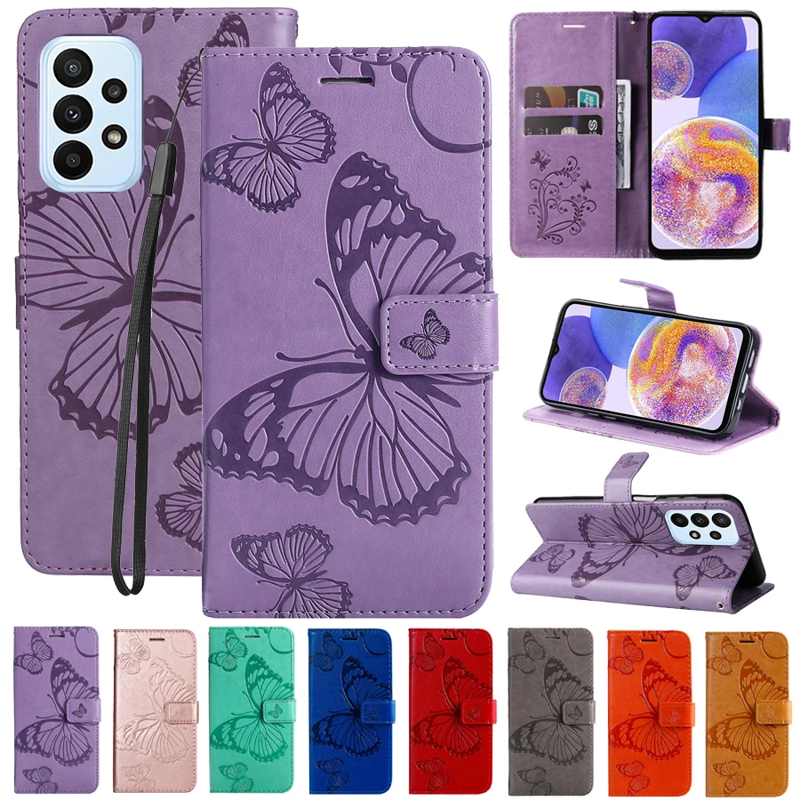 

3D Butterfly Wallet Flip Leather Case For Samsung Galaxy A03 A12 A13 A23 A32 A51 A52 A53 A71 A72 A73 S22 Ultra S21 Ultra S20 FE