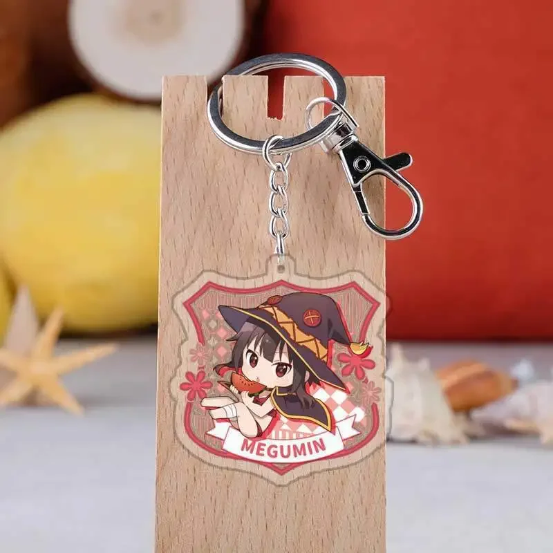 5.5CM Cartoon Aqua Megumin Double Sided Cool Key Chains Satou Kazuma High Quality Fashion Jewelry Adorable Novelty Accessories