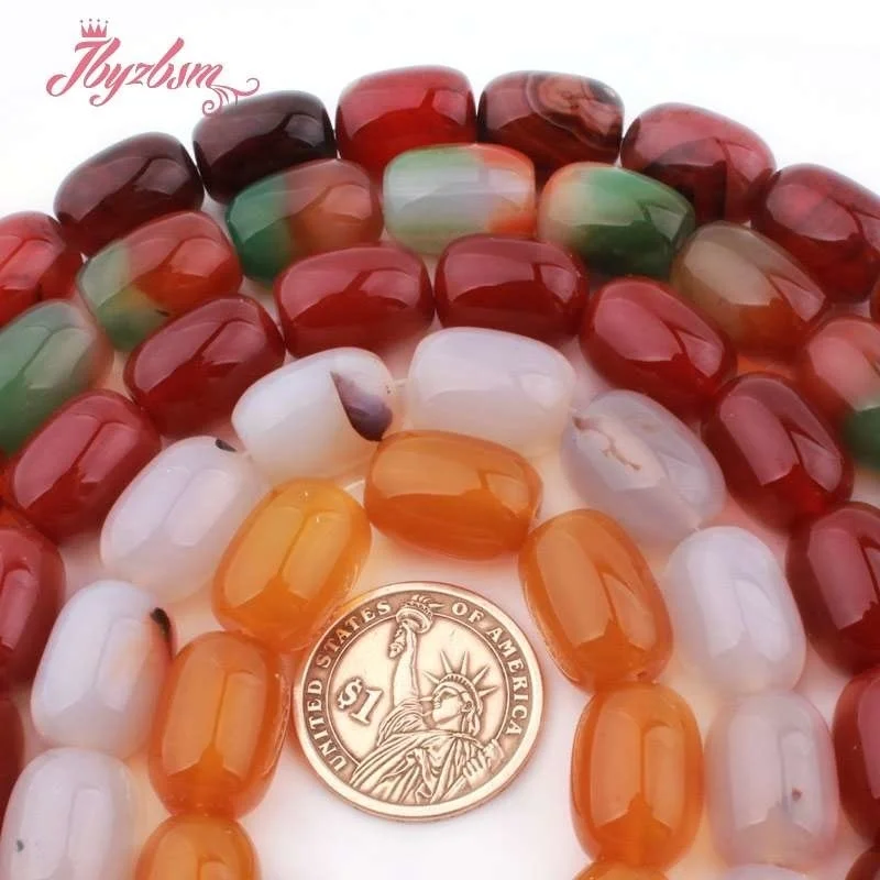 

Column Agate Red Muticolor Natural Stone Beads 15 inch for DIY Accessories Charm Necklace Bracelet Jewelry Making 10x14/13x18mm