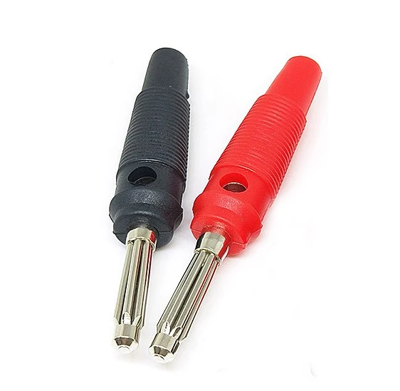 5Pair/10Pcs Solderless Side Stackable Banana Plug Connector Copper High-voltage Speaker line banana head Red and Black 4mm 32A