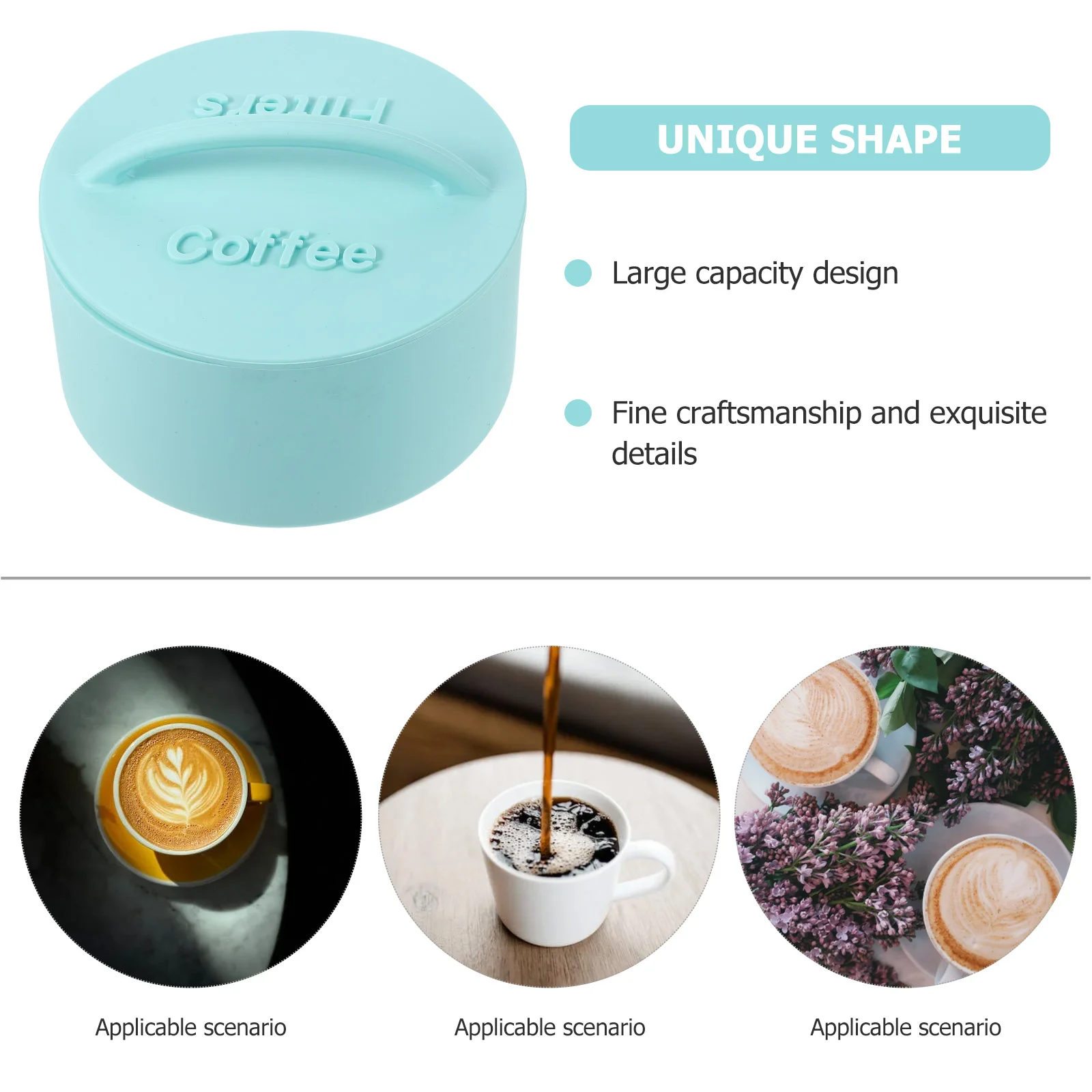 Coffee Filter Box Countertop Filters Holder Storage Cup Mesh Basket Single Dust-proof Cone Bar Accessories Case