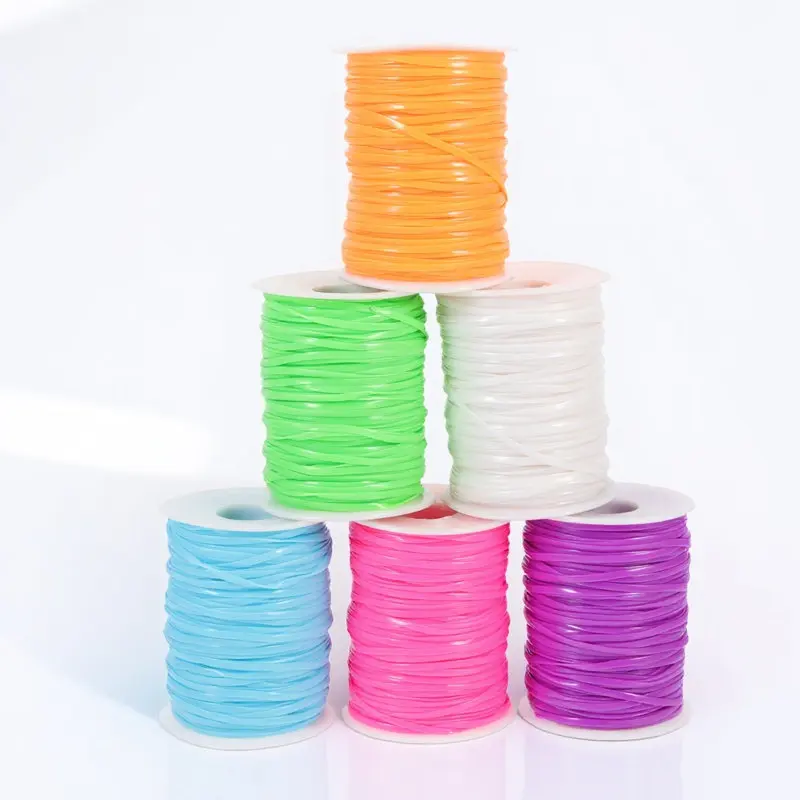 

6 рулонов декоративного шнура для плетения из ПВХ, 50 ярдов каждый, яркие и забавные цвета, безопасен для взрослых, для изготовления украшений своими руками