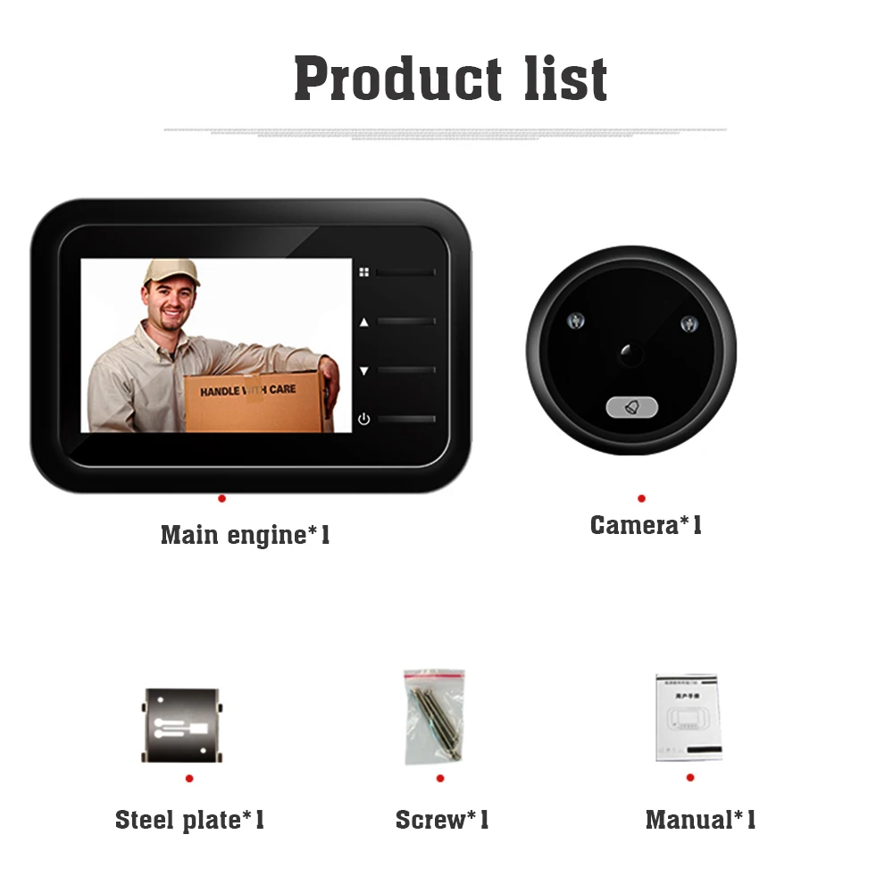 WiFi Doorbell Door Viewer Camera Door Peephole with Wireless Monitor Live View Available Digital Night Vision Photo Shooting