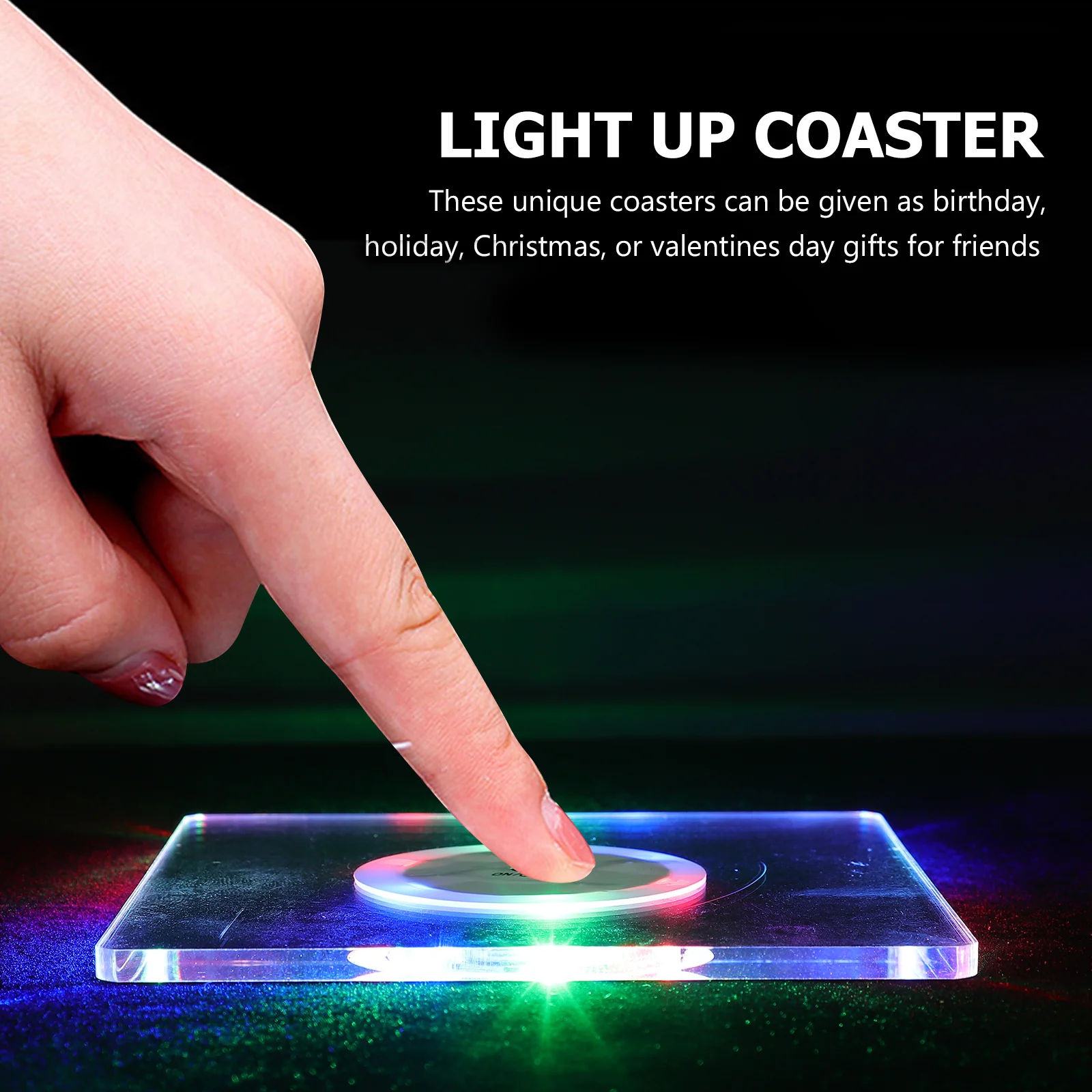 

Luminous Cup Coaster Acrylic Light Up Coaster For Party Bar Club Waterproof Luminous Cup Holder Glowing Drink Mat