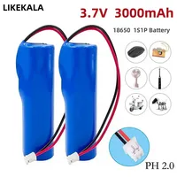 LIKEKALA 3.7V 3000mAh 18650 Li-ion Battery Pack 1S1P Rechargeable Battery for Speaker Emergency Lighting with PCB DIY Line Plug