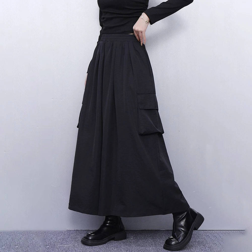 XS-5XL Summer New Unisex Solid Color Skirt Pants American Retro Fashion Trend Street Loose Casual Breathable Neutral Bottoms