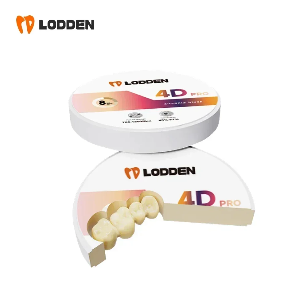 LODDEN Dental Lab 4D Pro Zirconia Multilayer Blocks  8 Layer Nature Teeth Denture Materials 98mm CAD CAM Strength 700Mpa-1200Mpa