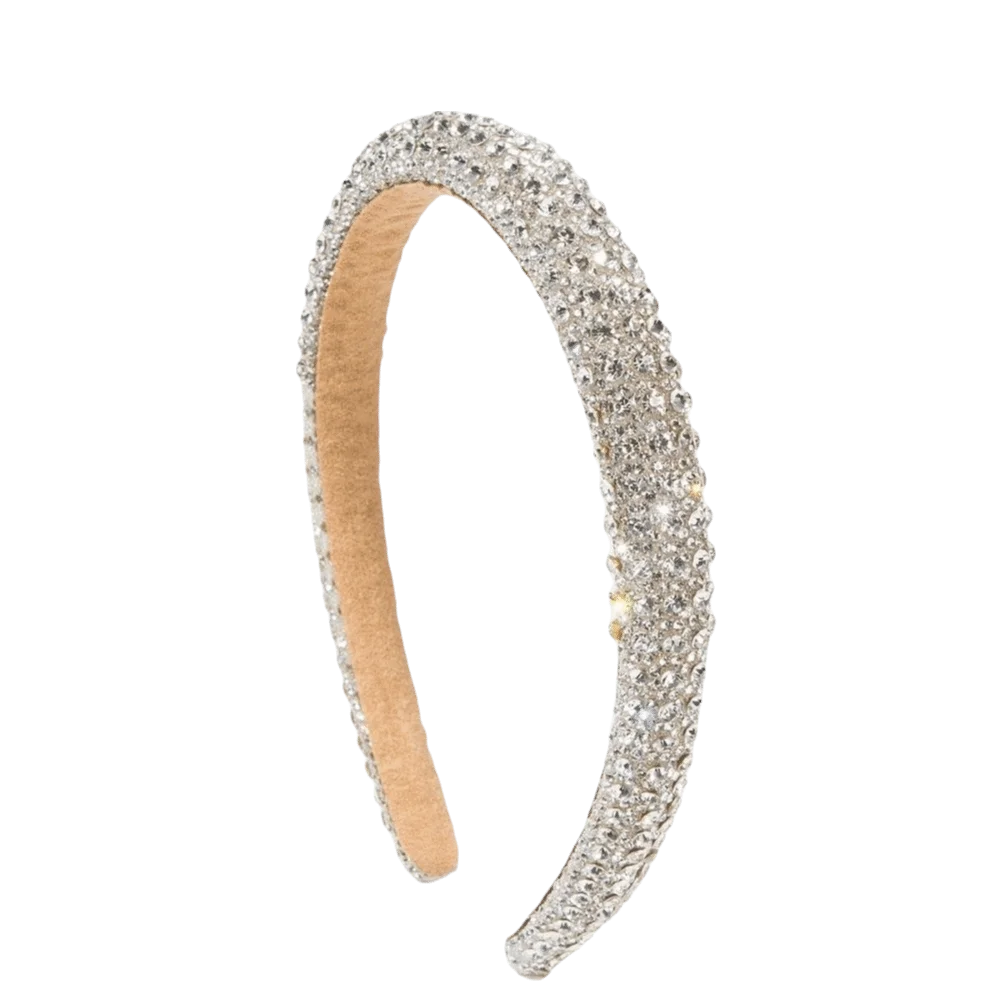 Sparkly Padded Rhinestone Headband Solid Color Baroque Shiny Hairband Glittering Non-slip Sponge Hair Hoop Party