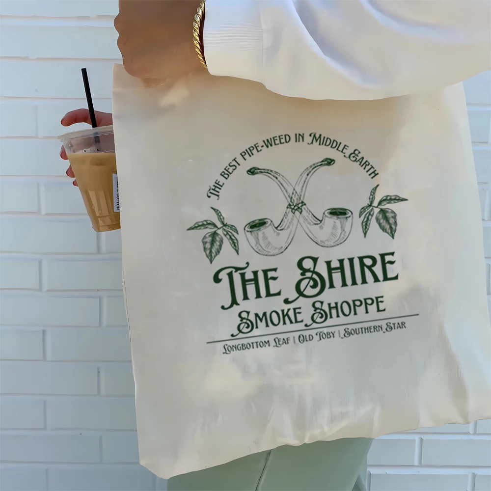 The Shire Smoke Shoppe tote bag The Hobbit Elevenses shopping bag Lord of the Rings LOTR fan gift Hobbit Second Breakfast