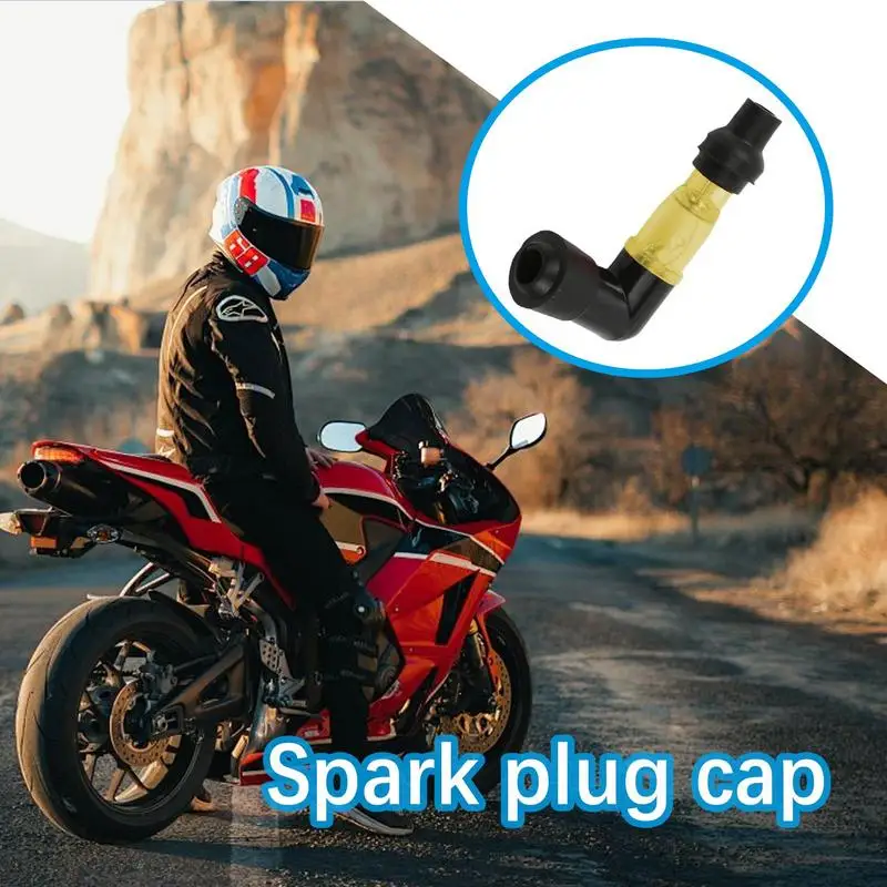 Flashing Spark Plug Resistor High-Performance 90 Degree Spark Plug Resistor Cap For Motocross Motorcycle Flash Spark Plug Boot