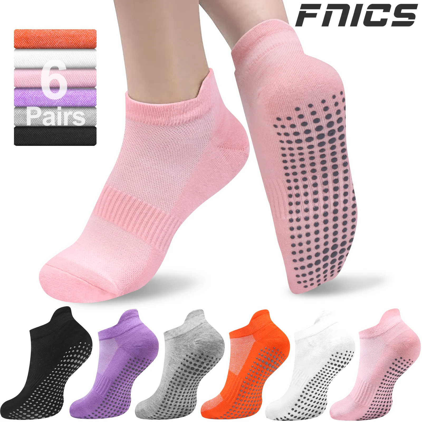 Women Yoga Socks Sports Anti Slip Silicone Fitness Professional Training Running Pilates Protecting Heel Ear Short Socks Cotton