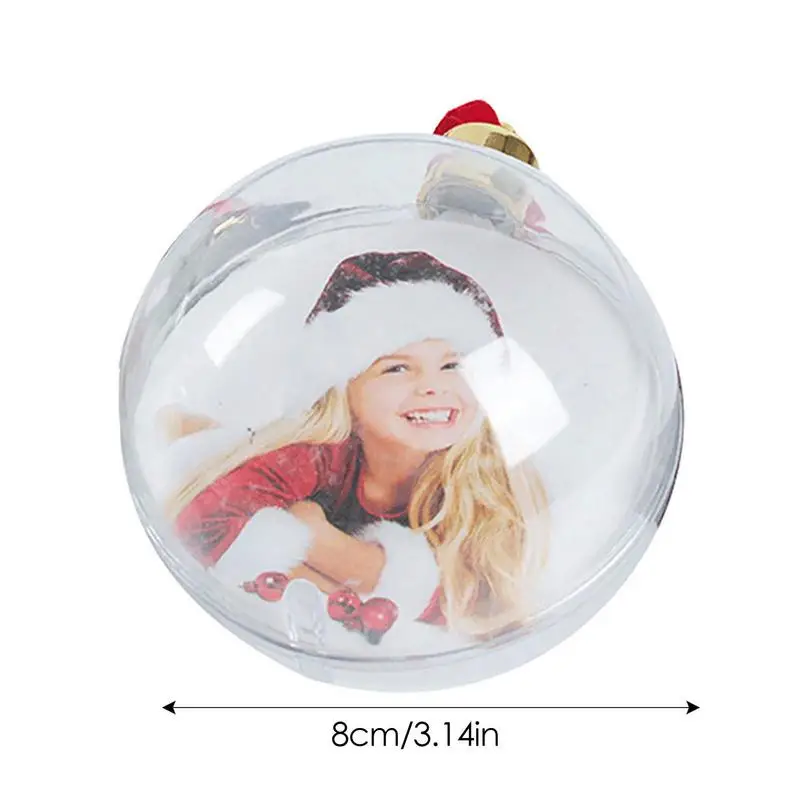 DIY Transparent Photo Frame Pendant Snowman Five-star Ball Xmas Tree Hanging Ornaments Festival Decorations Suprised Kids Gifts