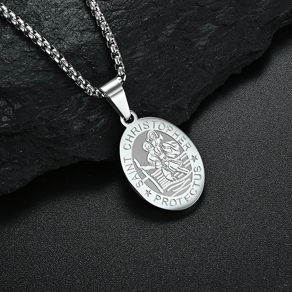 Einfache Herren-Halskette mit quadratischem silberfarbenem Edelstahl-Anhänger, Retro-Schlangenkette, Hip-Hop-Schmuck, Damen-Halskette, Accessoire – Detail 7