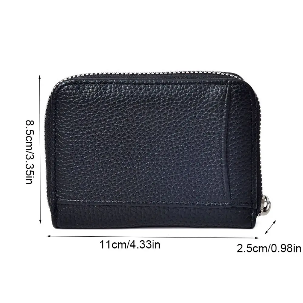 Simple PU Short Wallet Solid Color Zipper Leather Card Holder Large Capacity Multi-function Women Coin Purses Girl